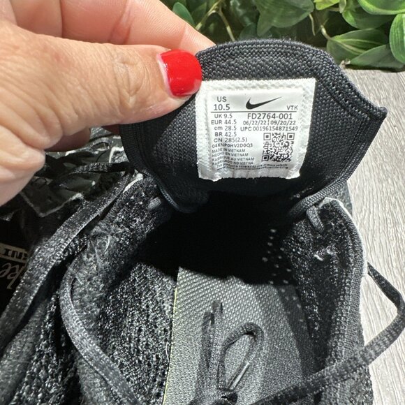Nike Air Max Flyknit Racer TRIPLE BLACK ANTHRACITE Sneakers Men’s size 10.5 - Picture 7 of 11